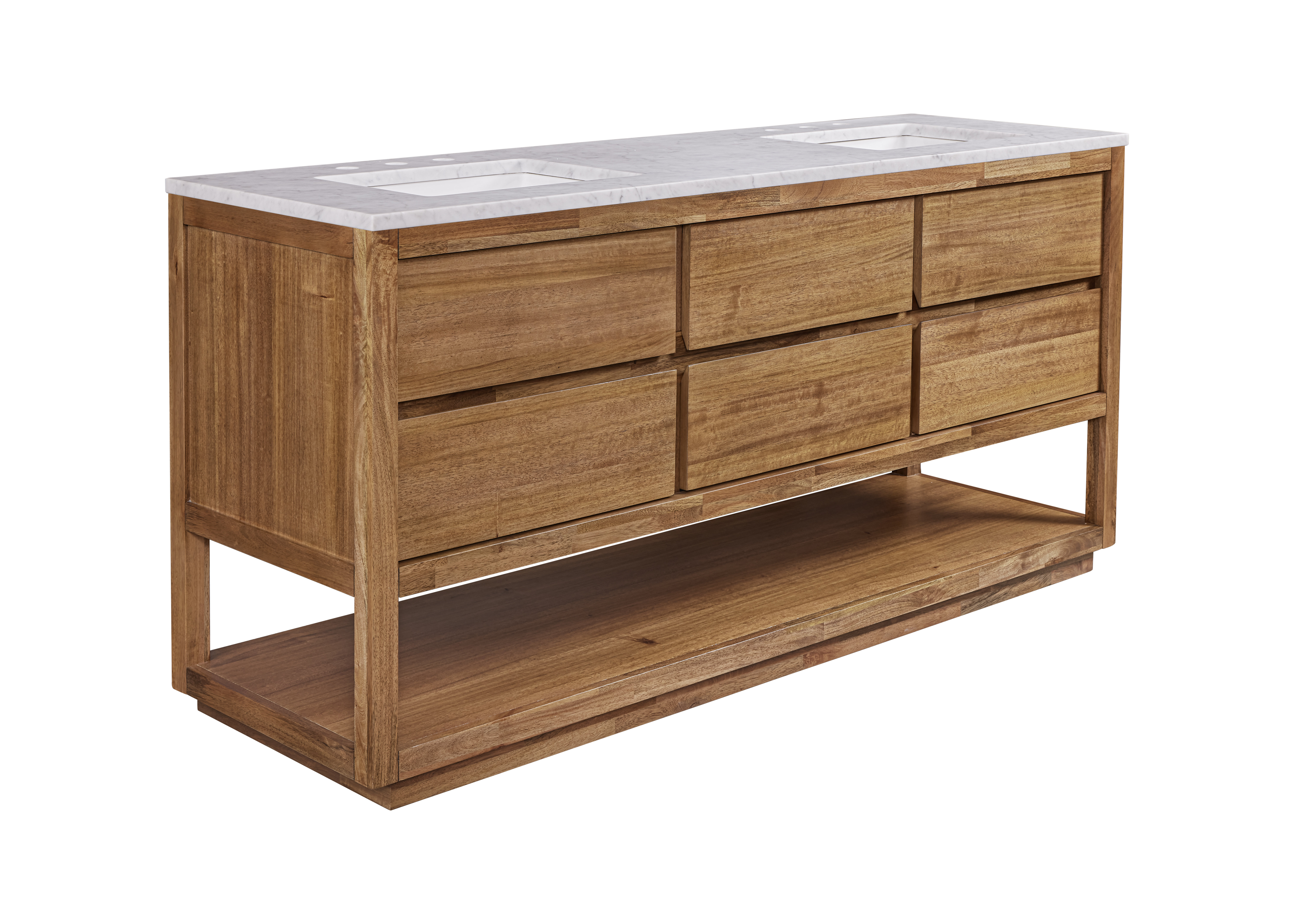 The Twillery Co.® Widener 72 In. Mango Wood Carrara White Marble 