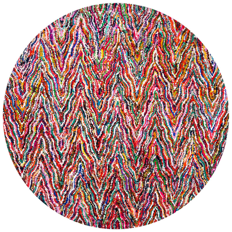 Tapis abstrait performance touffeté à la main Anaheim, Rond 4 pi