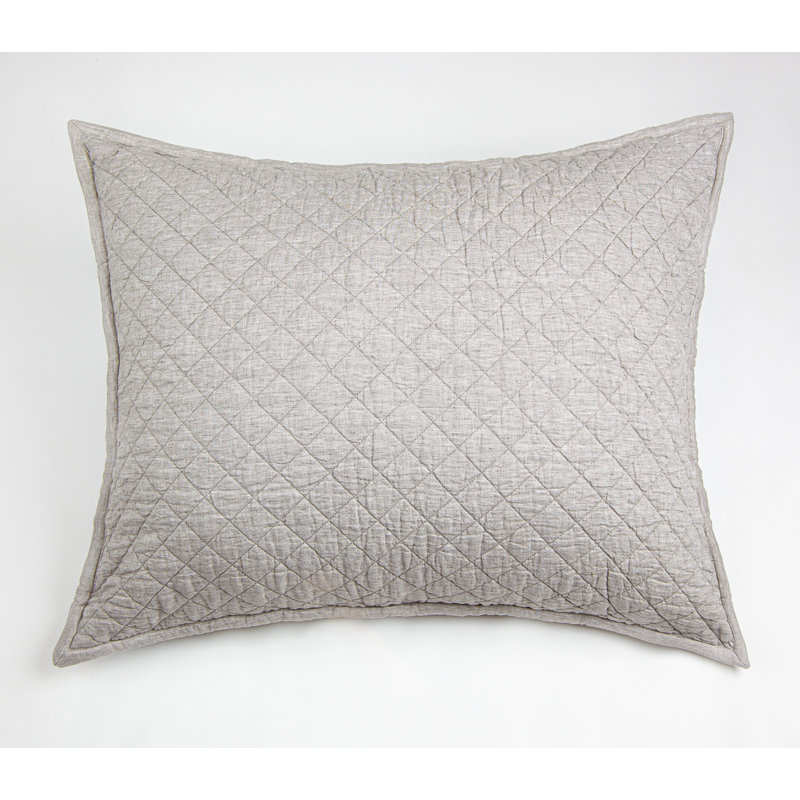 Dalen Linen Dutch Euro Pillow Sham, Gray Chambray 