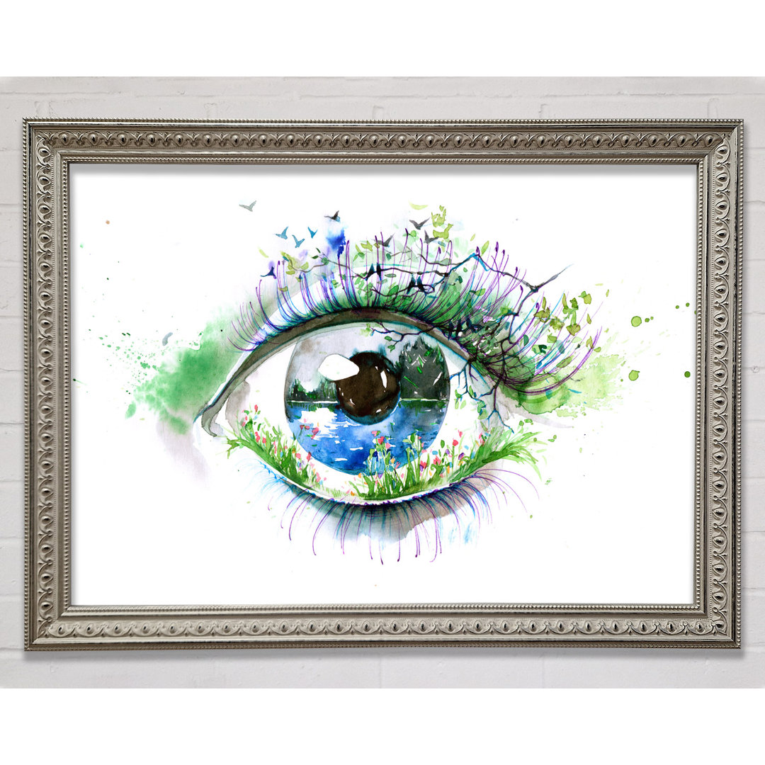 Aquarell Natur Auge - Einzelner Bilderrahmen Kunstdrucke