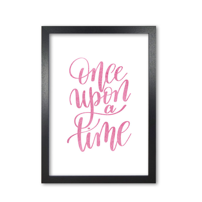 Once Upon A Time - Print, Black Grain Frame, 85 cm H x 60 cm W x 5 cm D, Pink