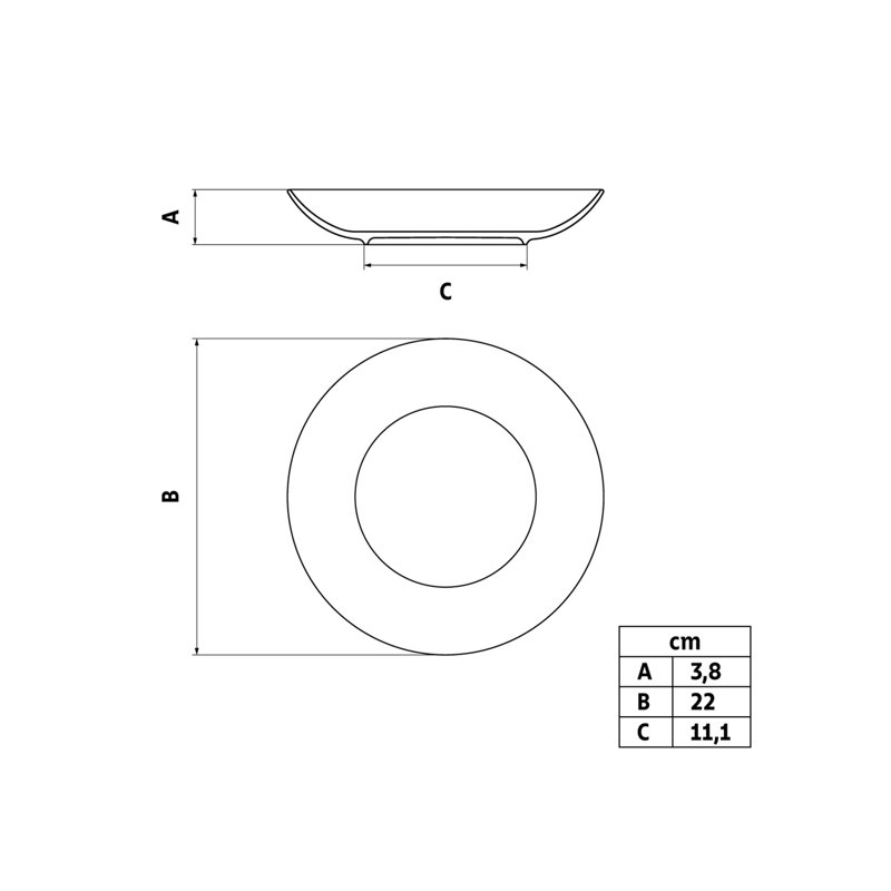 22cm Porcelain Dinner Plate