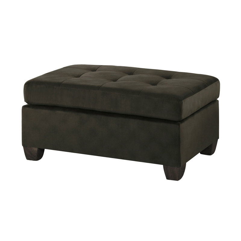 Irven Upholstered Storage Ottoman, Chocolate Brown