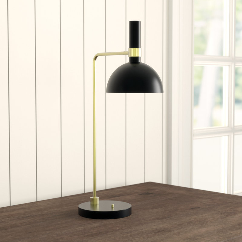 Keanu Metal Desk Lamp, Black/Brushed Brass