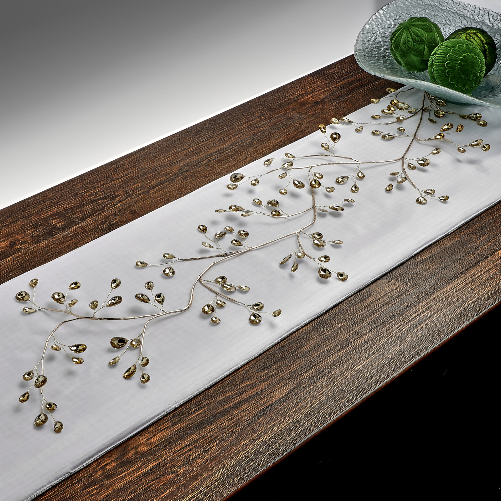 HALLELUJAH Metal Jewel Garland, 4.5" H x 48" W x 1" D, Gold