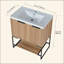 Meuble-lavabo autoportant de 30 po avec lavabo en résine, 30 po x 18 po