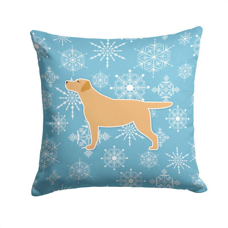 Coussin intérieur/extérieur en flocons d’hiver, H 14 po x l 14 po x P 3 po