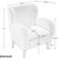 Fauteuil d'appoint moderne à oreilles - Revêtement beige, pieds solides, structure, installation facile, conception de conversation de patio, tissu bouclé, structure en bois