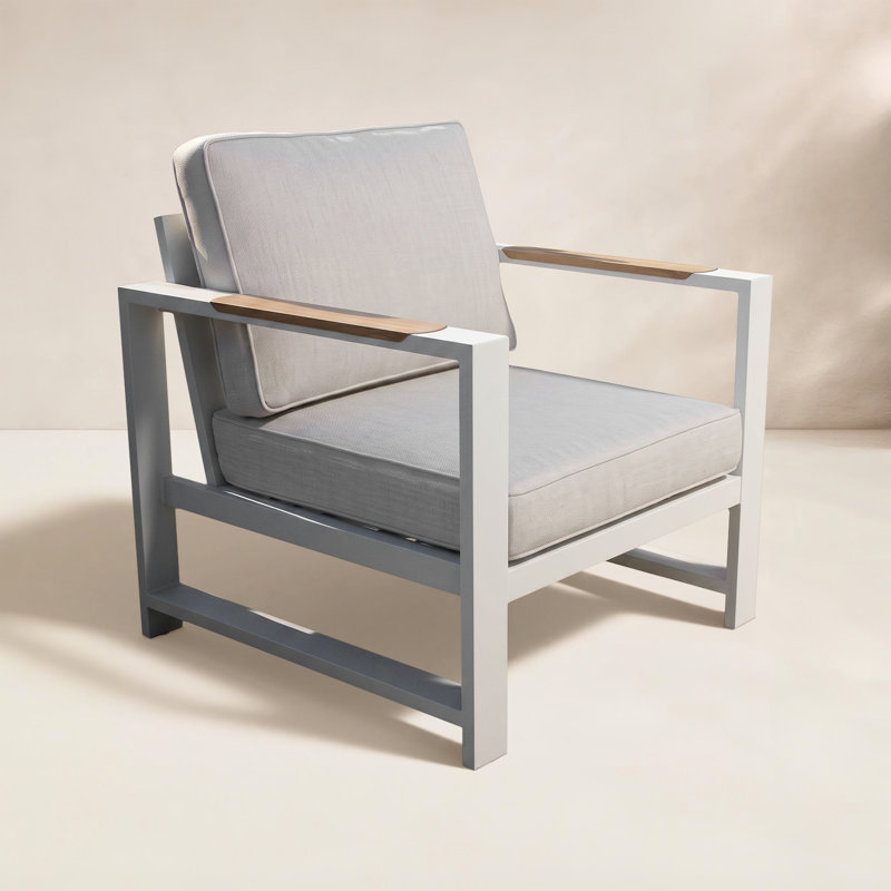 Méridienne d'extérieur Jayton, Blanc, Beige