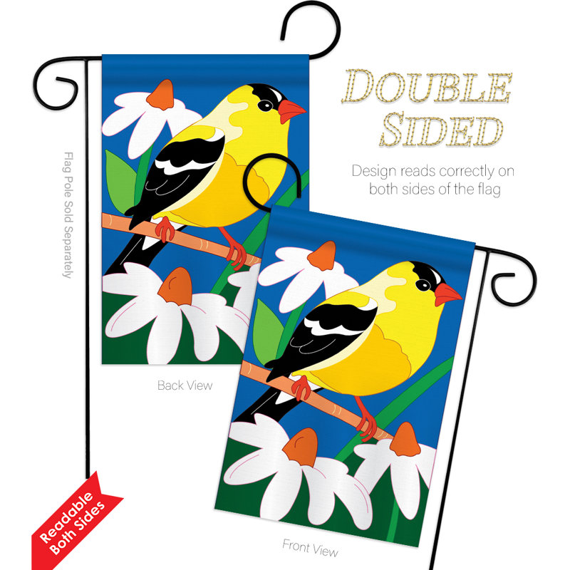 Drapeau de jardin 19 x 13 po Finch Friends Birds