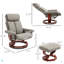 Fauteuil inclinable avec repose-pieds, fauteuil inclinable pivotant à 360 ° avec base en bois et repose-pieds assorti