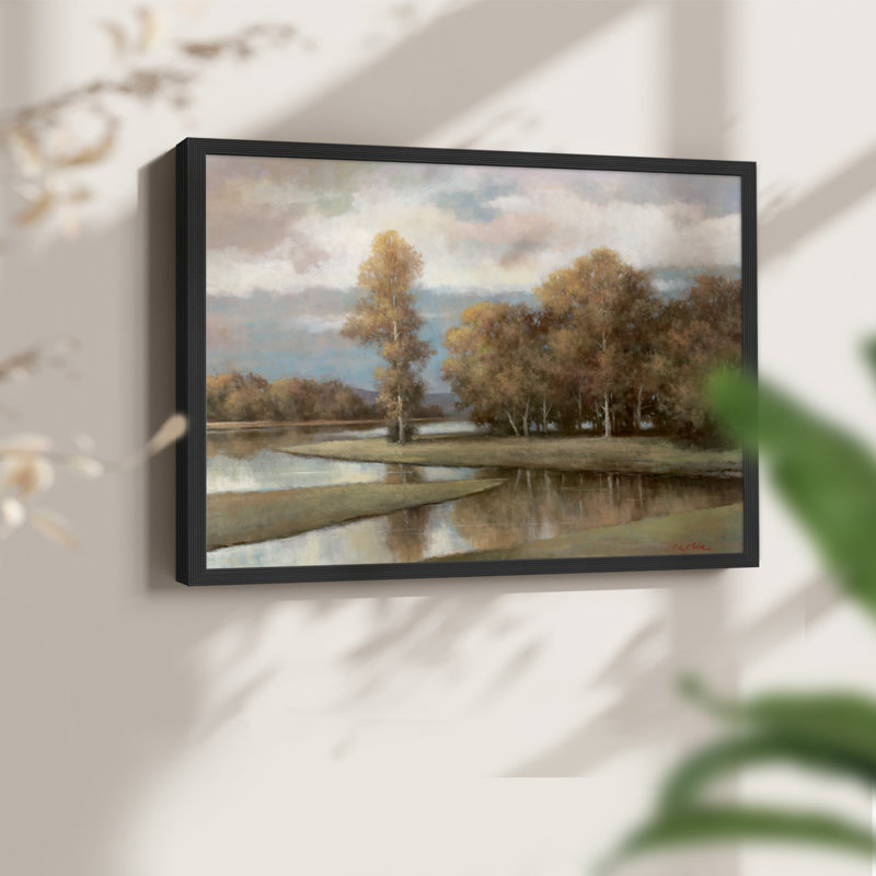 «Winding River II», reproduction encadrée, H 22 po x l 28 po, Noir, noir, noir, noir