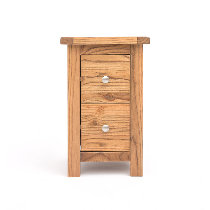 Aubusson 35cm W Bedside Table, Natural, Chrome