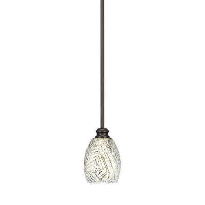 Edge Stem Hung Mini Pendant Shown With 5" Natural Fusion Glass