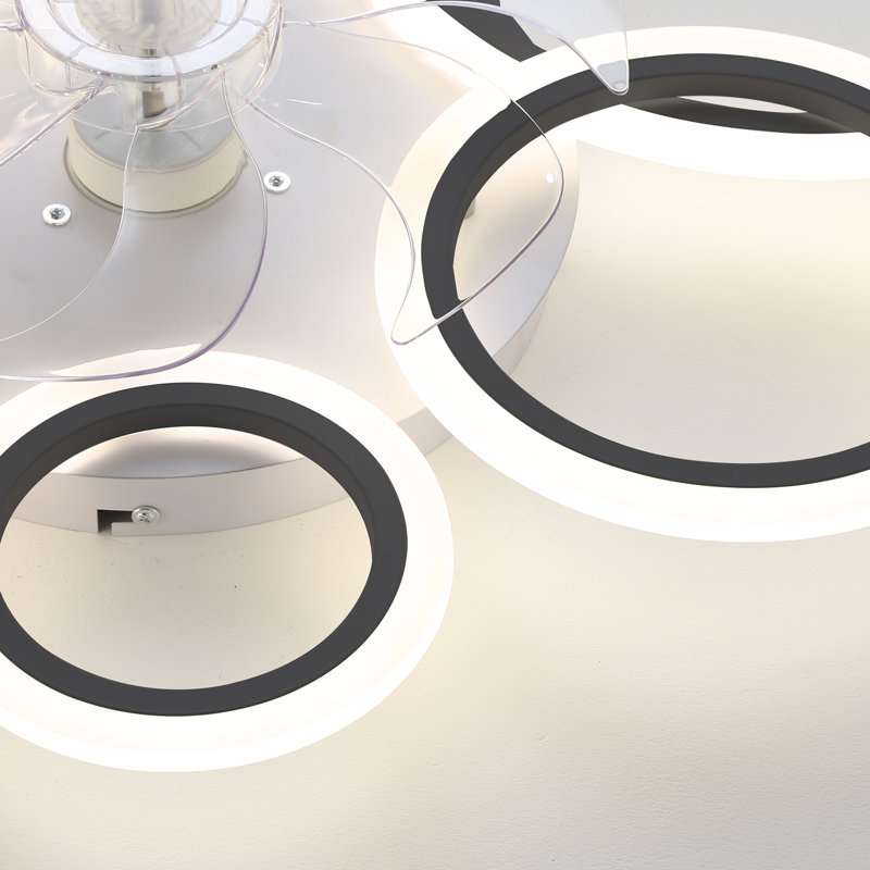 Ventilateur de plafond réversible à intensité variable de 39,4 po avec lumières DEL et télécommande Debrann, Noir