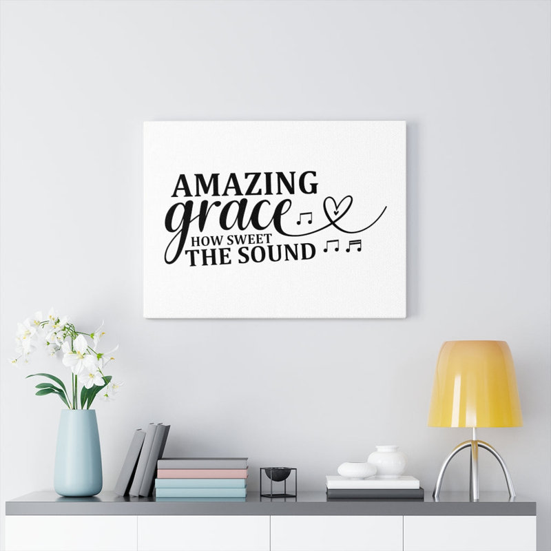 Amazing Grace Music Note 1 Piece Wrapped Canvas Wall Art, 30cm H x 41cm W