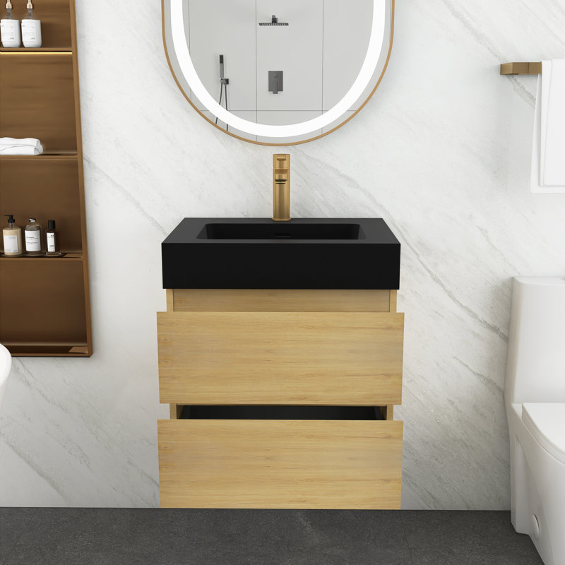 Suzel 24'' Single Bathroom Vanity with Solid Surface Top