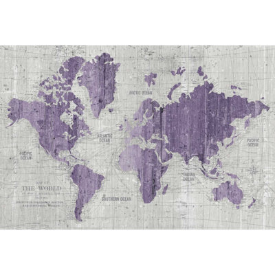 Carte de l'ancien monde mauve gris