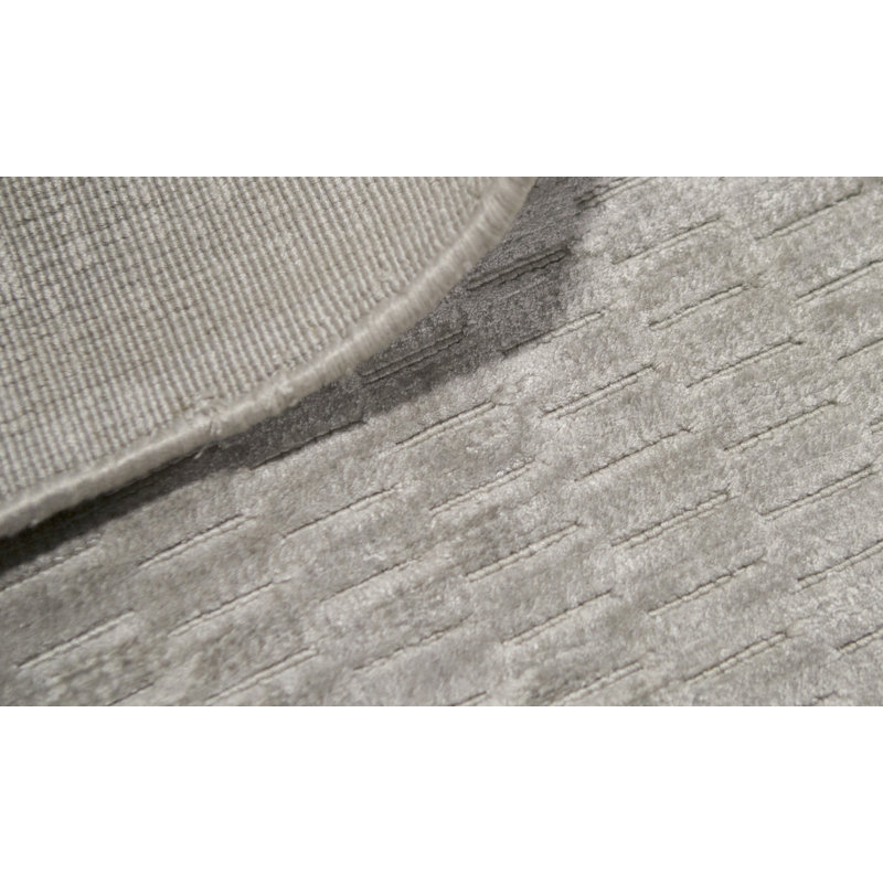 Geometric Area Rug in Silver
