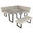 Zionna 3-Piece MDF Top Dining Table Set 47.2 in. Rectangle Table, 1-Back Corner Seat Bench and 1-Bench