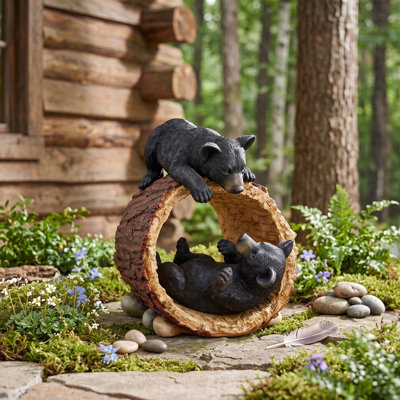 Rough Play Bear Cubs Garden Statue