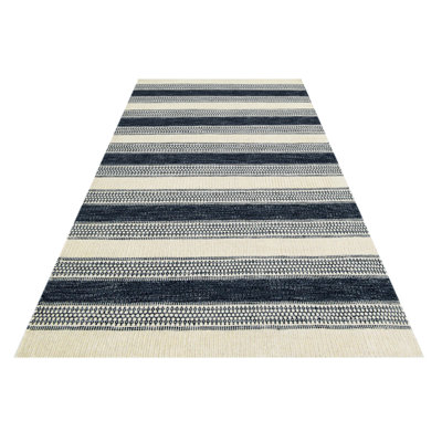 Munar Striped Wool Hand Woven Area Rug