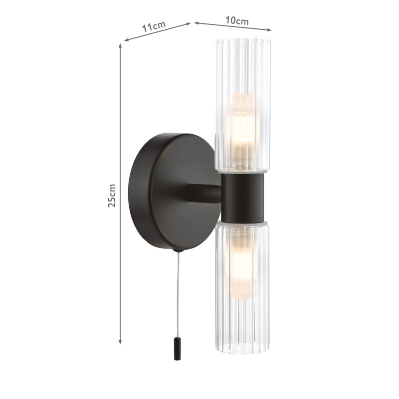 Bathroom Wall Light, Matt Black