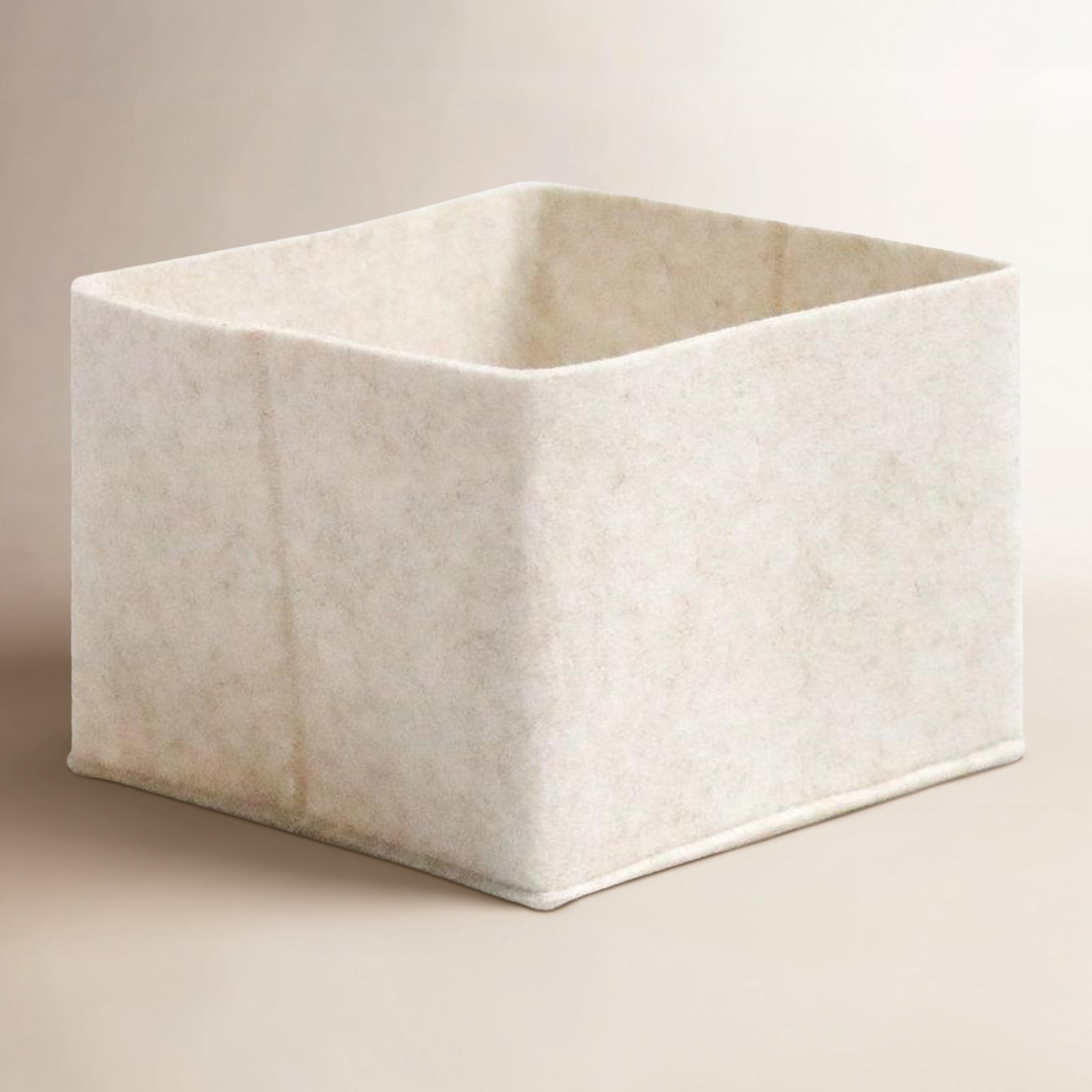 Flex Felt Wool Storage Bin, Beige