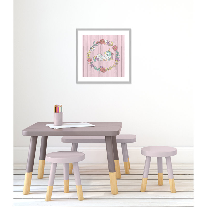 Décoration murale pour enfants, H 23,5 po x l 23,5 po x P 1,19 po, Encadré de boîte argent