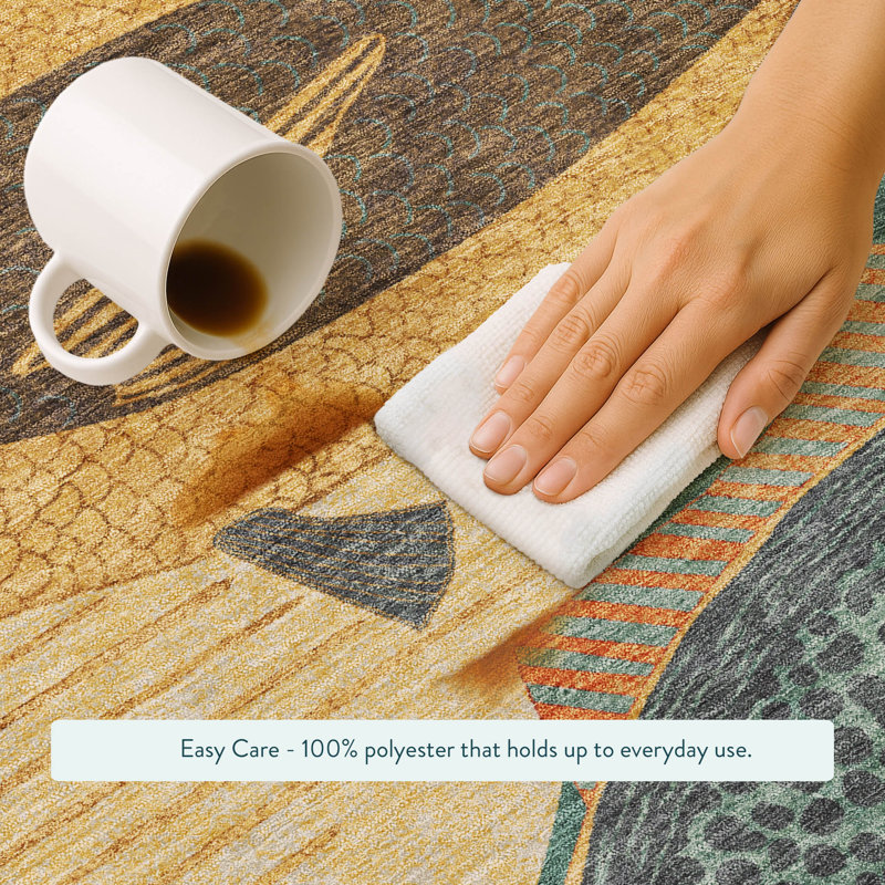 Machine Washable Indoor/Outdoor Chantille ACN2447 Coastal Rug, Teal, 9' x 12'