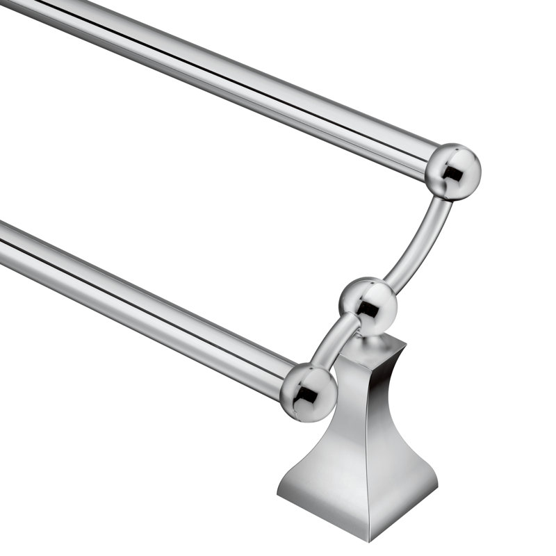 Retreat Double 24" Wall Mounted Towel Bar, Chrome