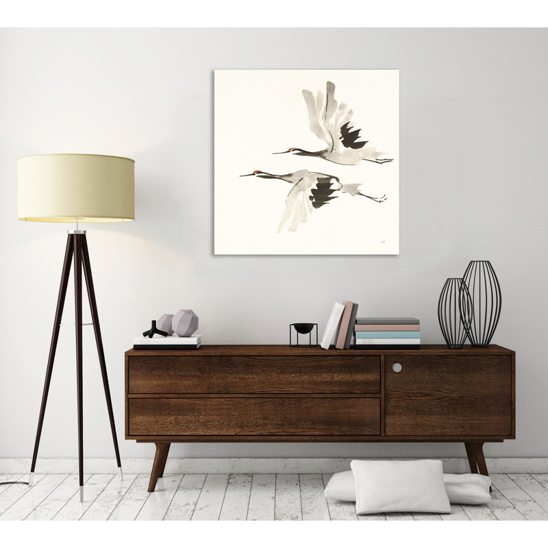 "Zen Cranes I Warm", toile tendue par Chris Paschke, H 48 po x l 48 po x P 1,5 po