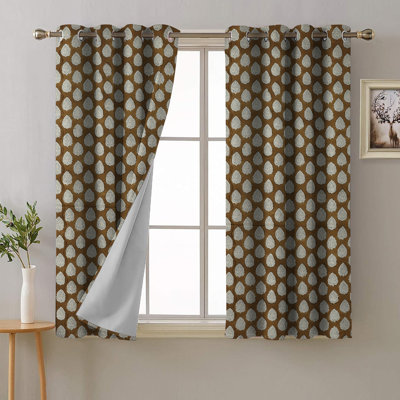 Rideau occultant à œillets en coton brun et blanc à motif floral fait à la main pour le salon et la chambre à coucher, rideaux et rideaux en coton Boho Farmhouse obscurcissant
