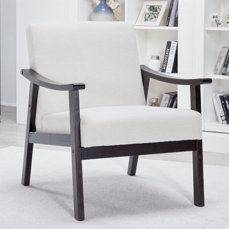 Fauteuil à dossier haut d'inspiration médiévale moderne, Blanc ancien