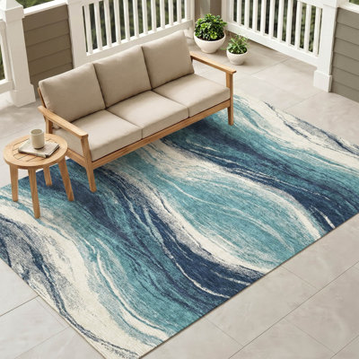 Tapis Chantille ACN3020 Waves, lavable à la machine, pour intérieur et extérieur