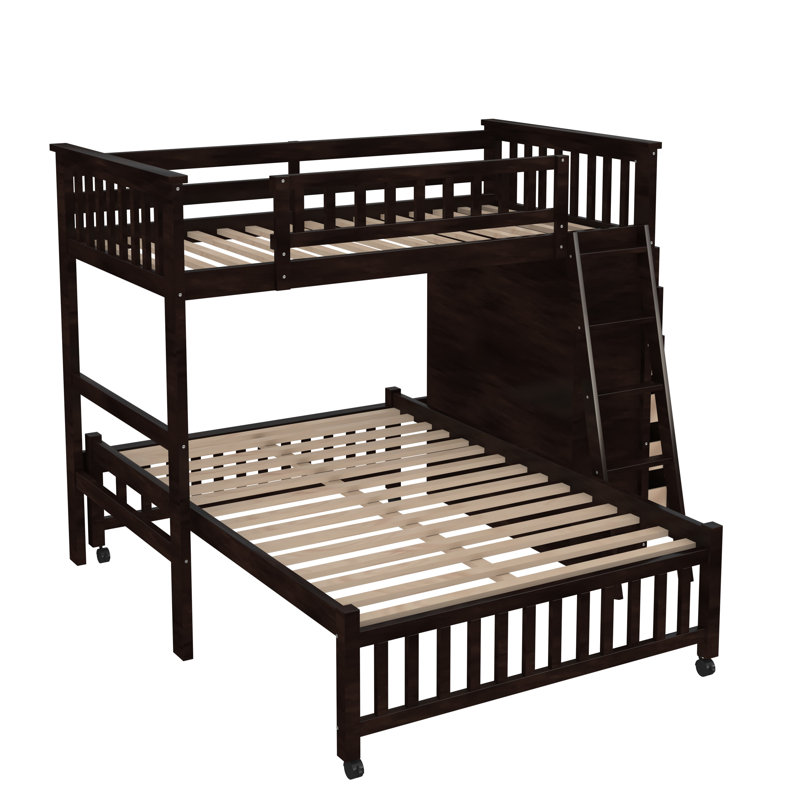 Lit superposé simple au dessus d'un lit double Keper Kids, Espresso