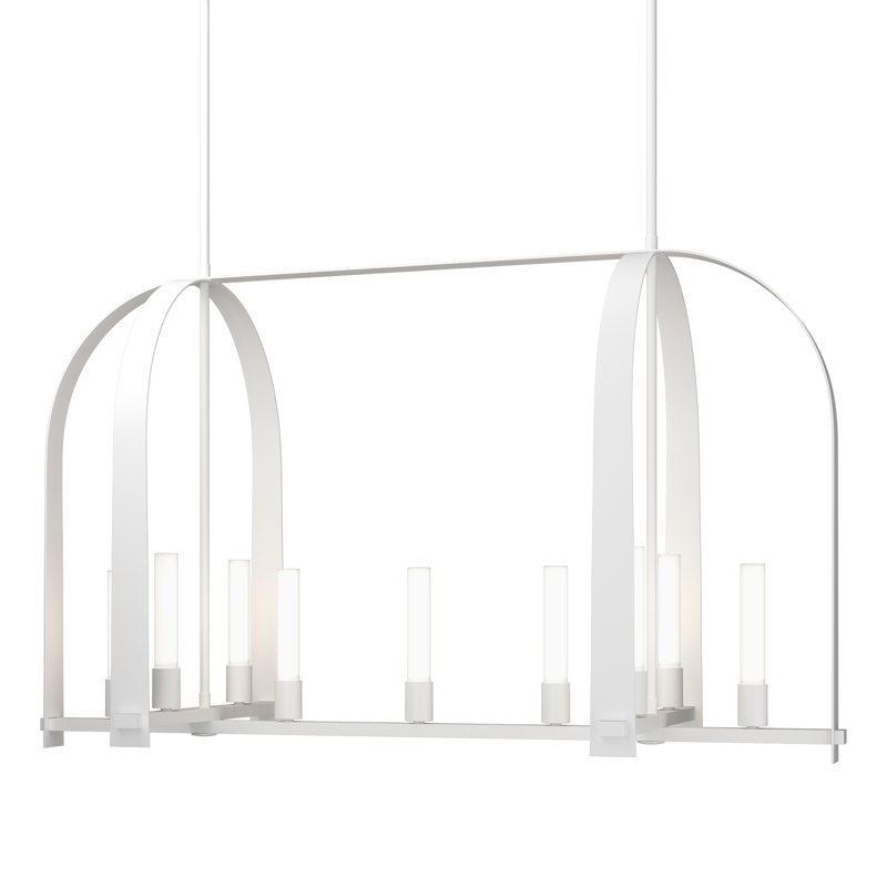 Luminaire suspendu linéaire à 9 lumières pour îlot de cuisine Triomphe, Blanc