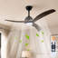 Ventilateur de plafond en bois massif de 52 po à 6 vitesses avec éclairage à DEL à intensité variable, 2 tiges et télécommande-82734572