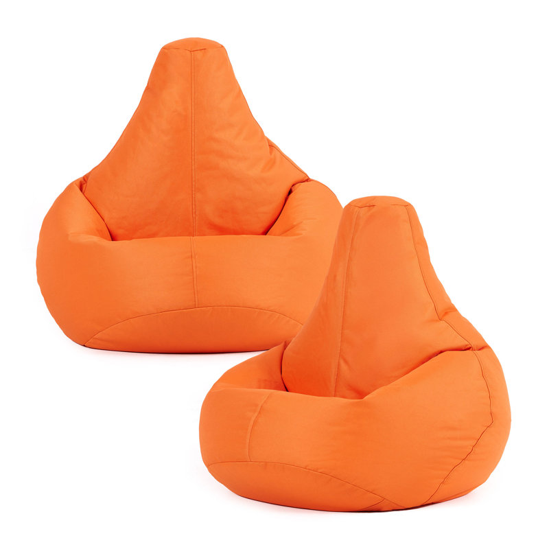 Kids Dalton Water-Resistant High Back Recliner Bean Bag, Vibrant Orange