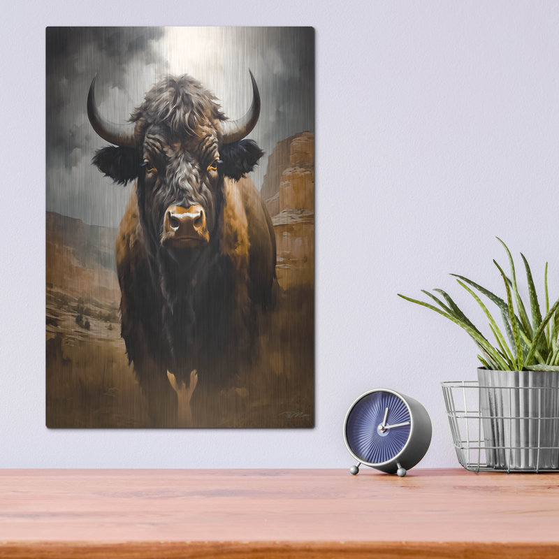 «Buffalo» par Momart, art mural en métal, H 16 po x l 12 po