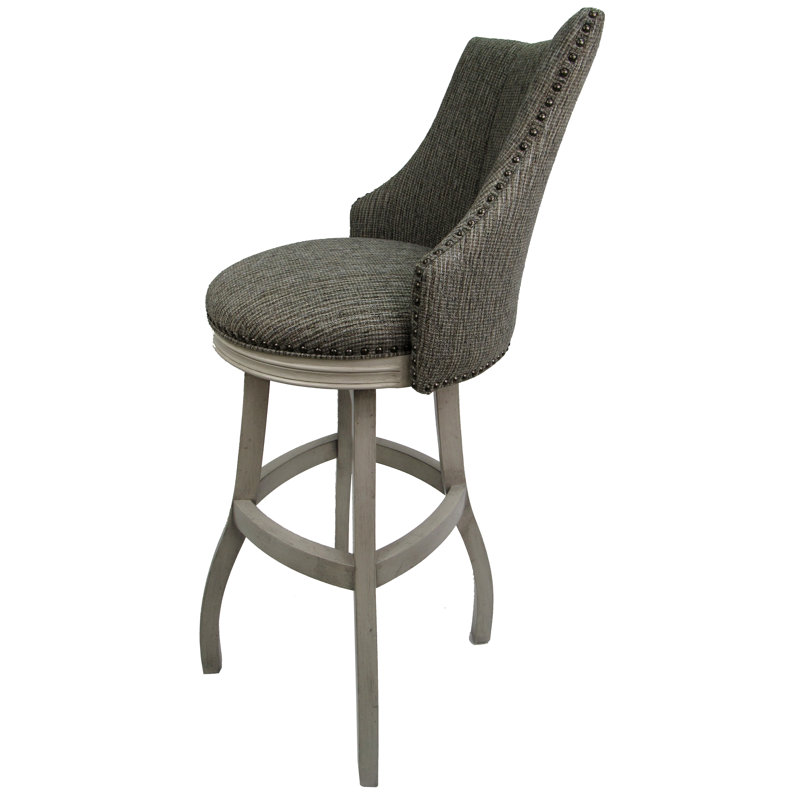 Swivel Upholstered Counter Stool with Solid Wood Frame, Extra Tall (34” Seat Height)
