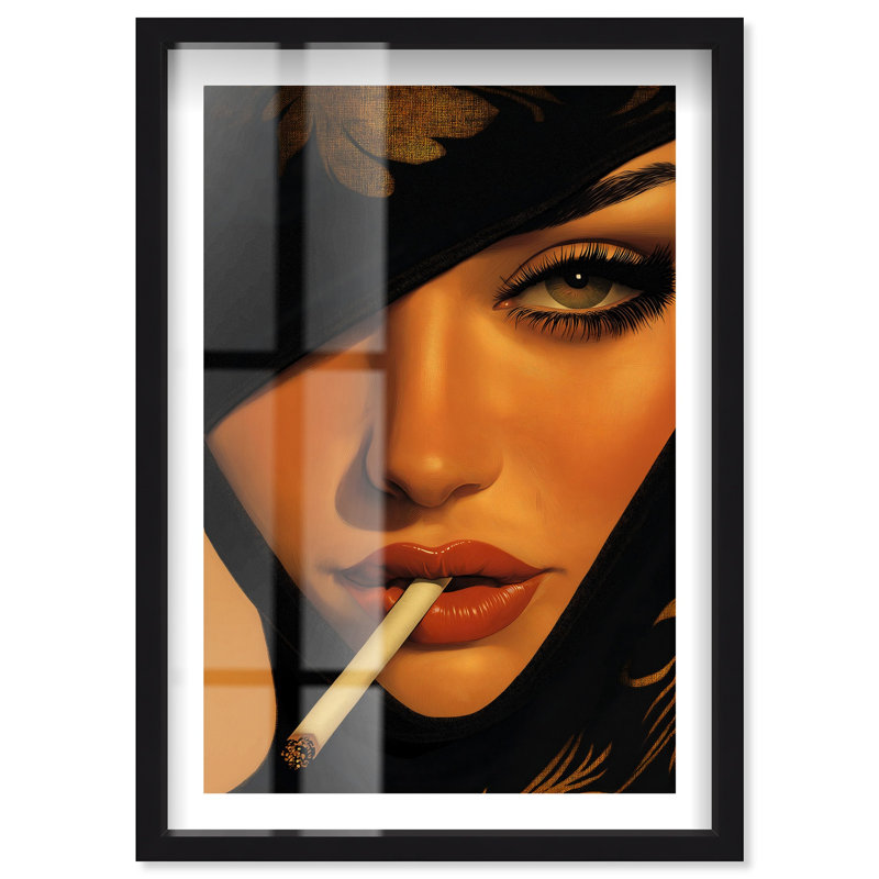 «Retro Rebel Chic Shadowbox Print» par Notoriart, H 55 po x l 37 po, Noir