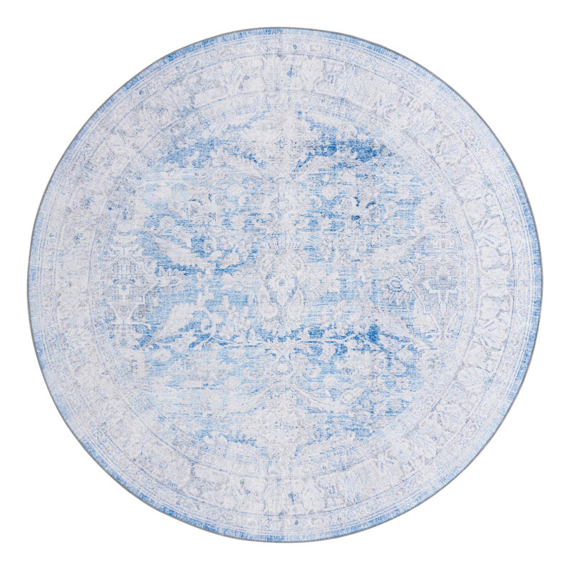 Layne Chenille Oriental Indoor Rug, Round 7'7"