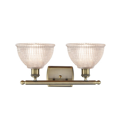 2-Light Dimmable Antique Brass Vanity Light