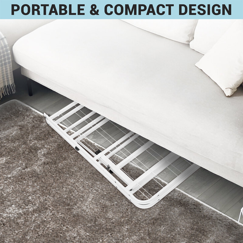Overshores 14" Modern Metal Bed Frame with Steel Slat Support – Durable, Space-Saving Folding Bed Frame for Enhanced Comfort and Stability