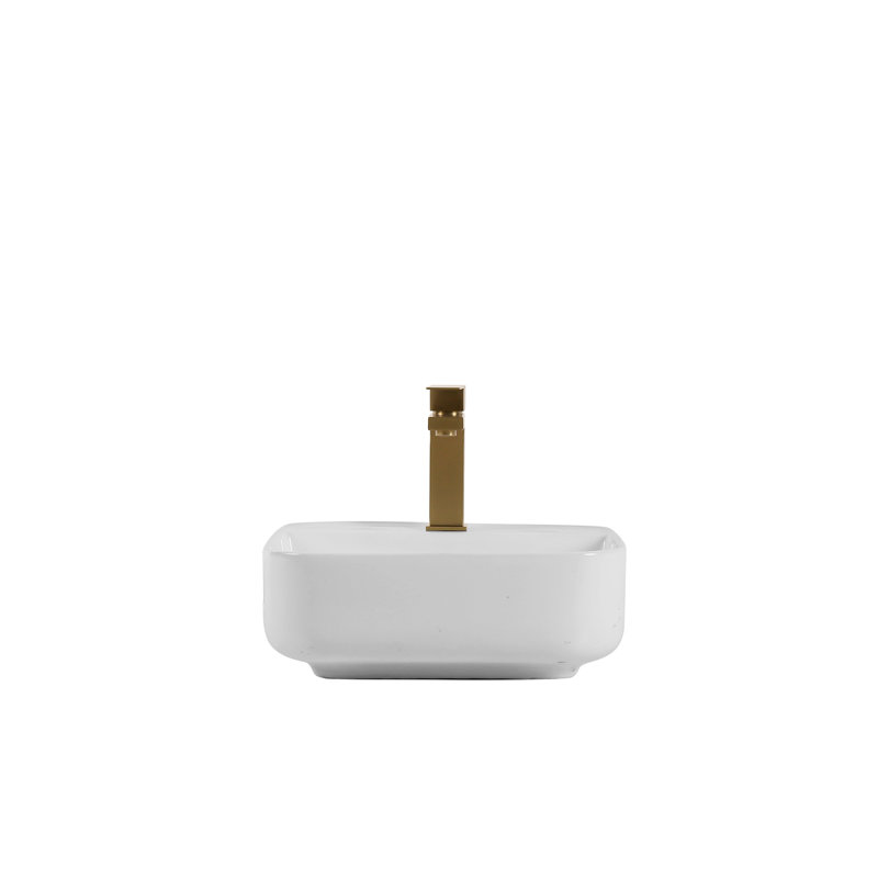 Wilfong Ceramic Countertop Wash Basin - Fits All Bathroom Types White Finish For Elegance