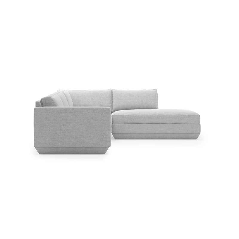 Podium Modular Sectional, Bayview Silver Performance Twill