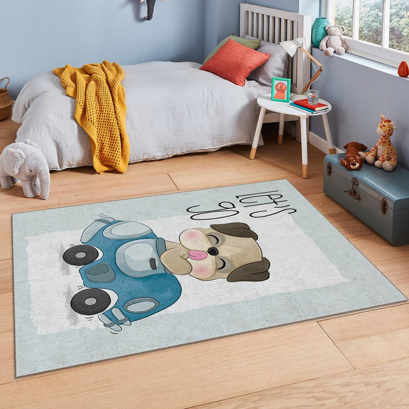 Luxurious Polyester Area Rug, 3.3 x 4.6 Feet | 740 g/m² Velvet Fabric, Non-Slip Felt Dot Underside, Laminated Sponge for Comfort | Antibacterial, Machine Washable at 86°F | Elegant Digital Print Design for Home Décor