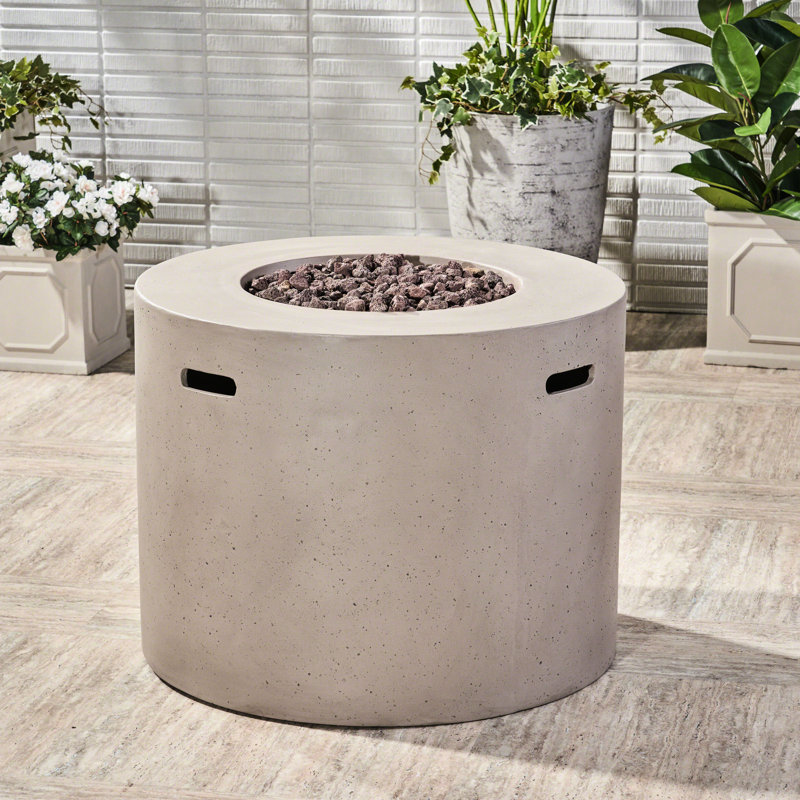 40 000 foyers, rond de 31 po, béton léger, gris, transformez votre patio en un foyer sans assemblage - rond, parfait pour les rassemblements dans la cour,