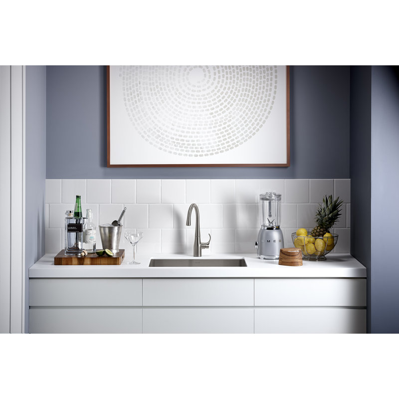 Simplice Single-Handle Bar Sink Faucet, Secondary Faucet with High-Arch Swing Spout, Vibrant Brushed Moderne Brass